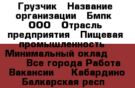 Грузчик › Название организации ­ Бмпк, ООО › Отрасль предприятия ­ Пищевая промышленность › Минимальный оклад ­ 20 000 - Все города Работа » Вакансии   . Кабардино-Балкарская респ.